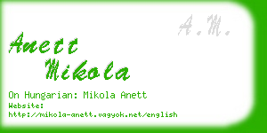 anett mikola business card